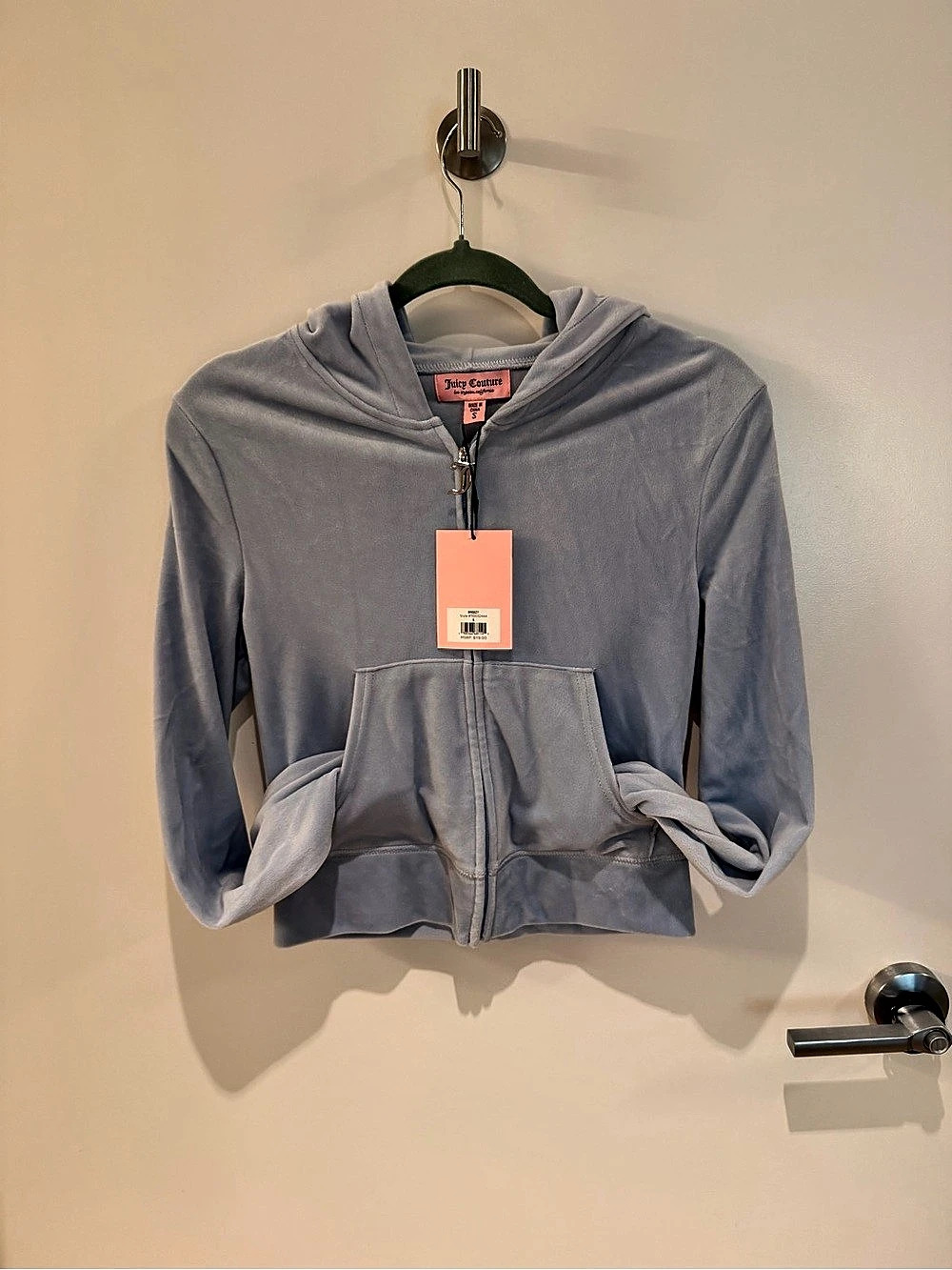 Y2K Juicy Couture Breezy Velour Zip Hoodie in Blue Size Small NWT